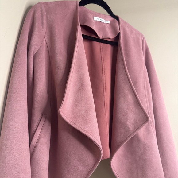 Ricki’s Dusty Rose Faux Suede Waterfall Blazer Jacket – Size Small - Picture 3 of 5